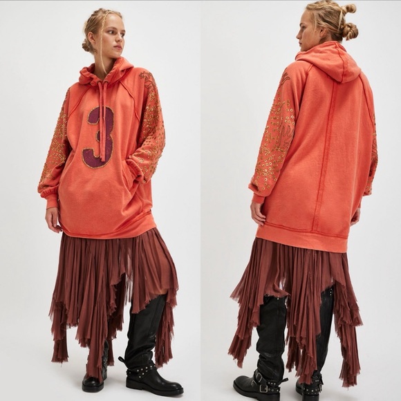 Free People We The Free Sparkle Daze Kango Hoodie Tunic